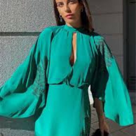 Zara Long Sleeve Rhinestone Cut Out Dress - Picture 6 of 13